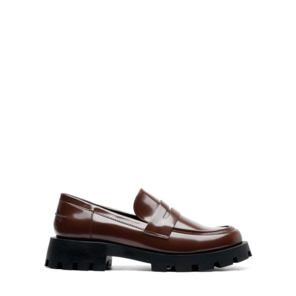 Dream Pairs Brown Patent Platform Loafers